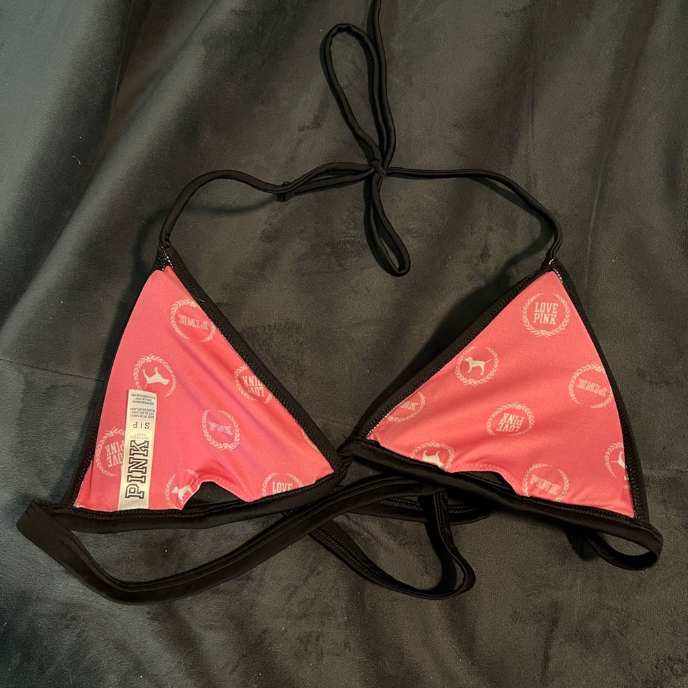 Victoria's Secret PINK padded push up swim top- Black